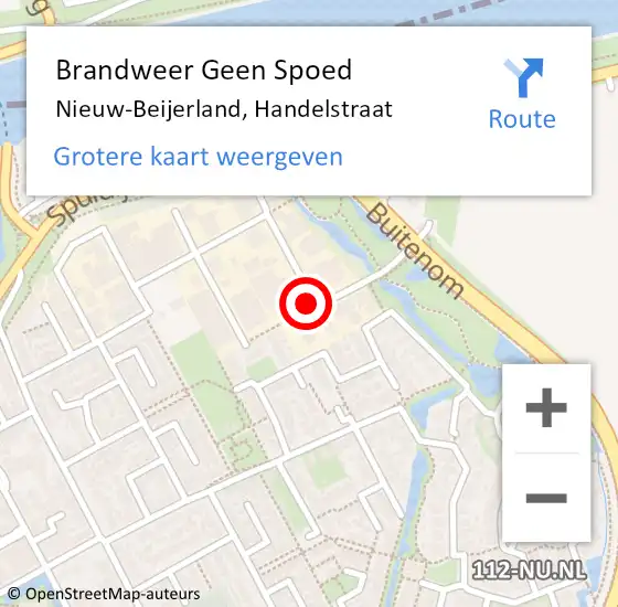 Locatie op kaart van de 112 melding: Brandweer Geen Spoed Naar Nieuw-Beijerland, Handelstraat op 7 maart 2020 10:47