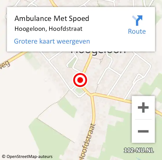 Locatie op kaart van de 112 melding: Ambulance Met Spoed Naar Hoogeloon, Hoofdstraat op 7 maart 2020 11:22