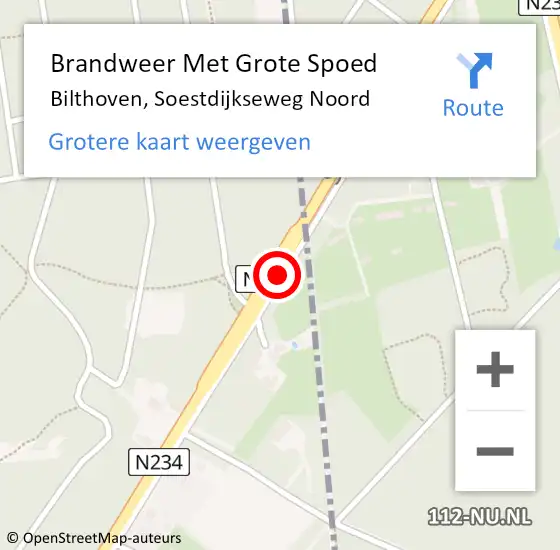 Locatie op kaart van de 112 melding: Brandweer Met Grote Spoed Naar Bilthoven, Soestdijkseweg Noord op 7 maart 2020 11:27