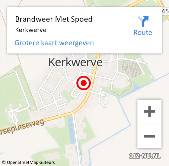 Locatie op kaart van de 112 melding: Brandweer Met Spoed Naar Kerkwerve op 7 maart 2020 12:56