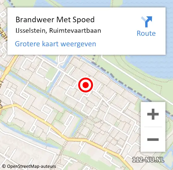 Locatie op kaart van de 112 melding: Brandweer Met Spoed Naar IJsselstein, Ruimtevaartbaan op 7 maart 2020 12:58