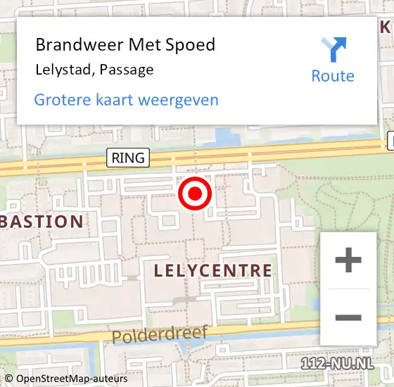 Locatie op kaart van de 112 melding: Brandweer Met Spoed Naar Lelystad, Passage op 7 maart 2020 13:41