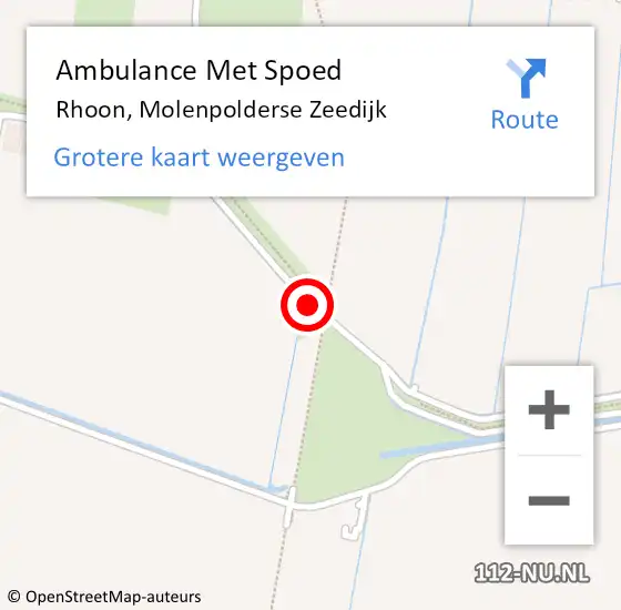 Locatie op kaart van de 112 melding: Ambulance Met Spoed Naar Rhoon, Molenpolderse Zeedijk op 7 maart 2020 14:08