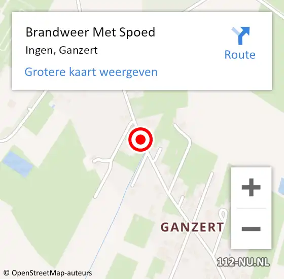 Locatie op kaart van de 112 melding: Brandweer Met Spoed Naar Ingen, Ganzert op 7 maart 2020 15:32