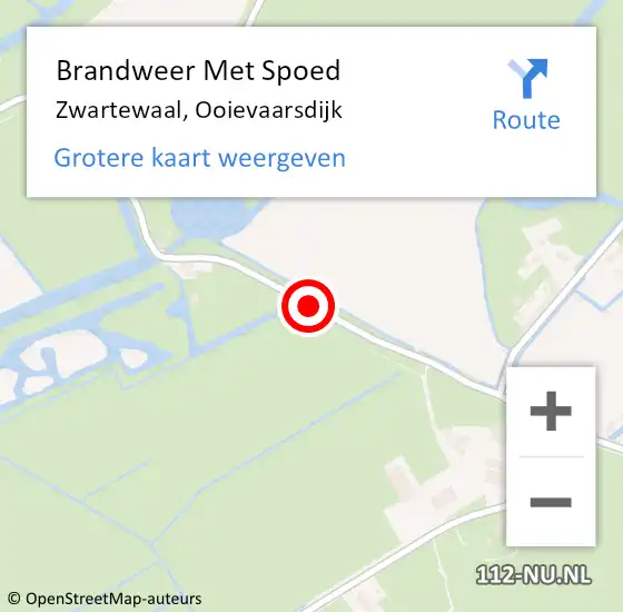 Locatie op kaart van de 112 melding: Brandweer Met Spoed Naar Zwartewaal, Ooievaarsdijk op 7 maart 2020 15:57