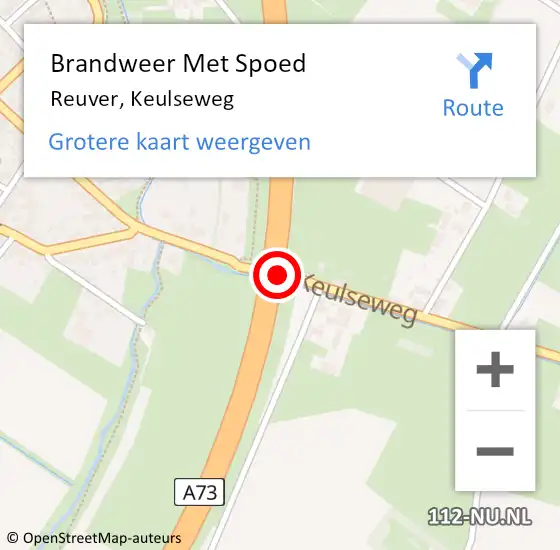 Locatie op kaart van de 112 melding: Brandweer Met Spoed Naar Reuver, Keulseweg op 7 maart 2020 16:30