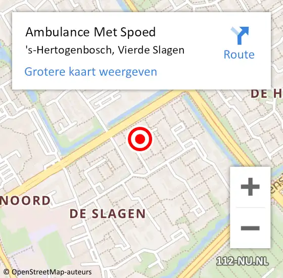 Locatie op kaart van de 112 melding: Ambulance Met Spoed Naar 's-Hertogenbosch, Vierde Slagen op 7 maart 2020 17:48