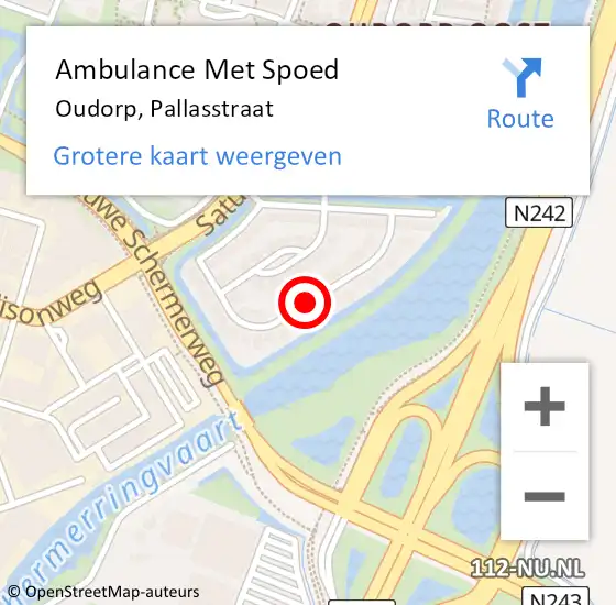 Locatie op kaart van de 112 melding: Ambulance Met Spoed Naar Oudorp, Pallasstraat op 7 maart 2020 18:38