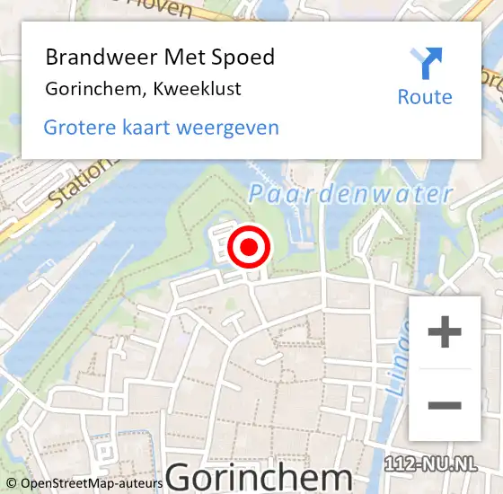 Locatie op kaart van de 112 melding: Brandweer Met Spoed Naar Gorinchem, Kweeklust op 7 maart 2020 19:04