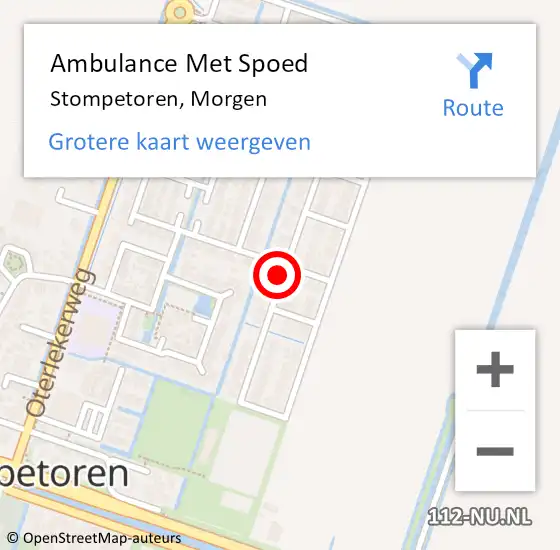 Locatie op kaart van de 112 melding: Ambulance Met Spoed Naar Stompetoren, Morgen op 30 april 2014 17:07