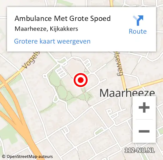 Locatie op kaart van de 112 melding: Ambulance Met Grote Spoed Naar Maarheeze, Kijkakkers op 7 maart 2020 21:45