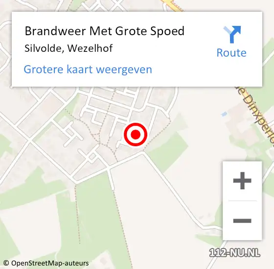 Locatie op kaart van de 112 melding: Brandweer Met Grote Spoed Naar Silvolde, Wezelhof op 7 maart 2020 22:42