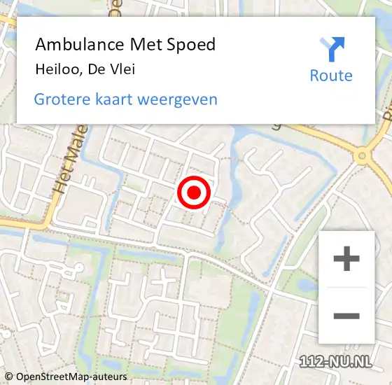 Locatie op kaart van de 112 melding: Ambulance Met Spoed Naar Heiloo, De Vlei op 8 maart 2020 00:38