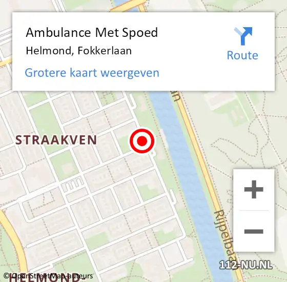 Locatie op kaart van de 112 melding: Ambulance Met Spoed Naar Helmond, Fokkerlaan op 8 maart 2020 04:11