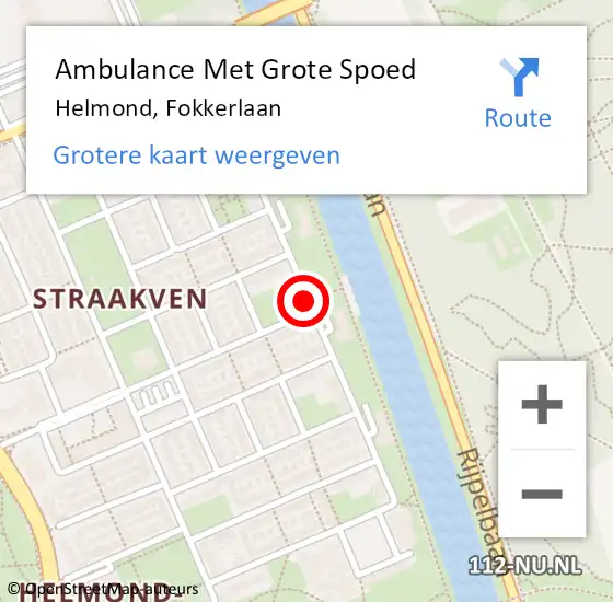 Locatie op kaart van de 112 melding: Ambulance Met Grote Spoed Naar Helmond, Fokkerlaan op 8 maart 2020 04:13