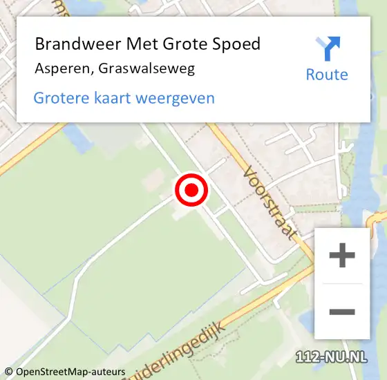 Locatie op kaart van de 112 melding: Brandweer Met Grote Spoed Naar Asperen, Graswalseweg op 8 maart 2020 10:26