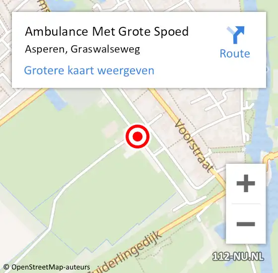 Locatie op kaart van de 112 melding: Ambulance Met Grote Spoed Naar Asperen, Graswalseweg op 8 maart 2020 10:27