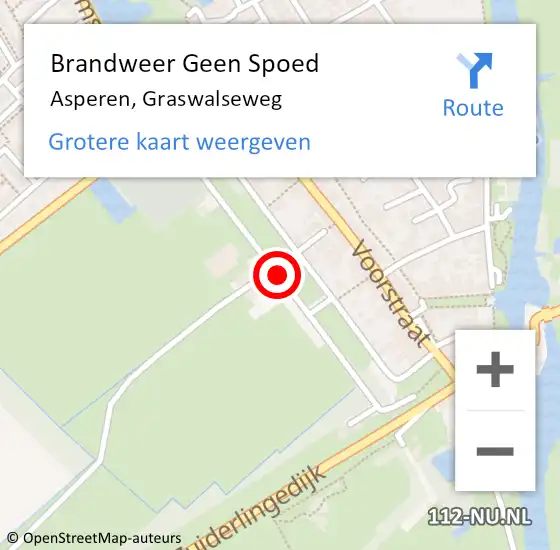 Locatie op kaart van de 112 melding: Brandweer Geen Spoed Naar Asperen, Graswalseweg op 8 maart 2020 10:27