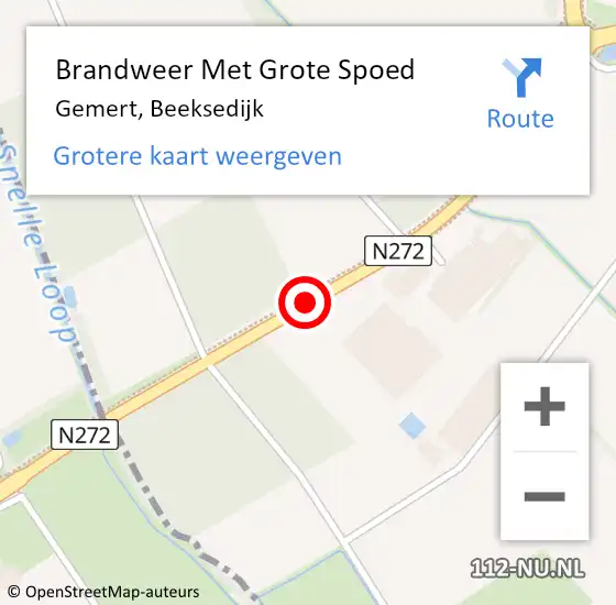 Locatie op kaart van de 112 melding: Brandweer Met Grote Spoed Naar Gemert, Beeksedijk op 8 maart 2020 10:38