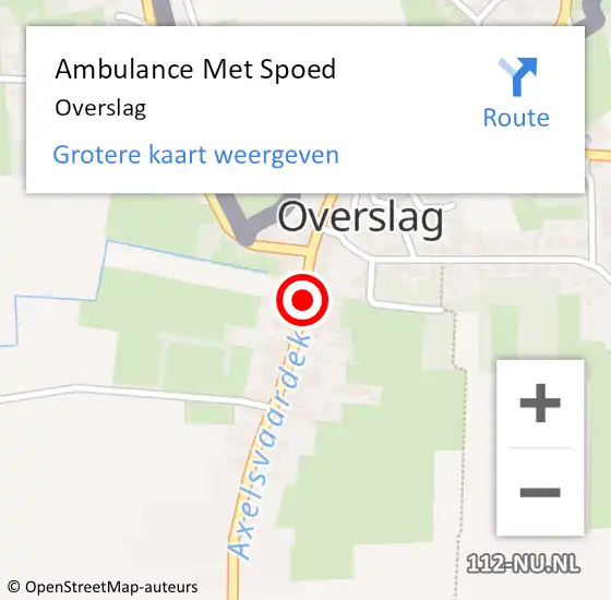 Locatie op kaart van de 112 melding: Ambulance Met Spoed Naar Overslag op 8 maart 2020 11:33