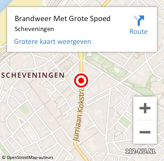 Locatie op kaart van de 112 melding: Brandweer Met Grote Spoed Naar Scheveningen op 8 maart 2020 12:08