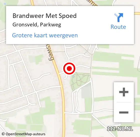 Locatie op kaart van de 112 melding: Brandweer Met Spoed Naar Gronsveld, Parkweg op 8 maart 2020 12:37