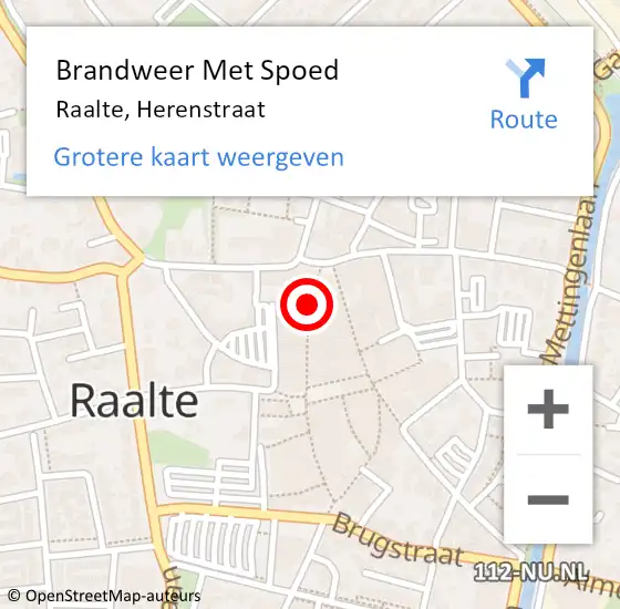 Locatie op kaart van de 112 melding: Brandweer Met Spoed Naar Raalte, Herenstraat op 8 maart 2020 17:17