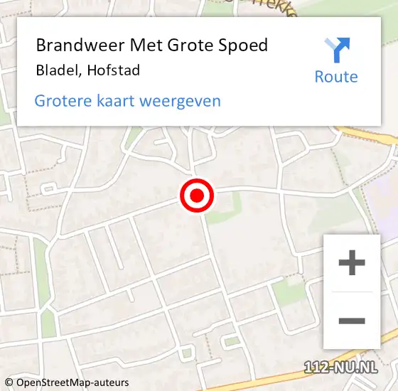 Locatie op kaart van de 112 melding: Brandweer Met Grote Spoed Naar Bladel, Hofstad op 8 maart 2020 19:06