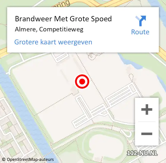 Locatie op kaart van de 112 melding: Brandweer Met Grote Spoed Naar Almere, Competitieweg op 30 april 2014 18:46