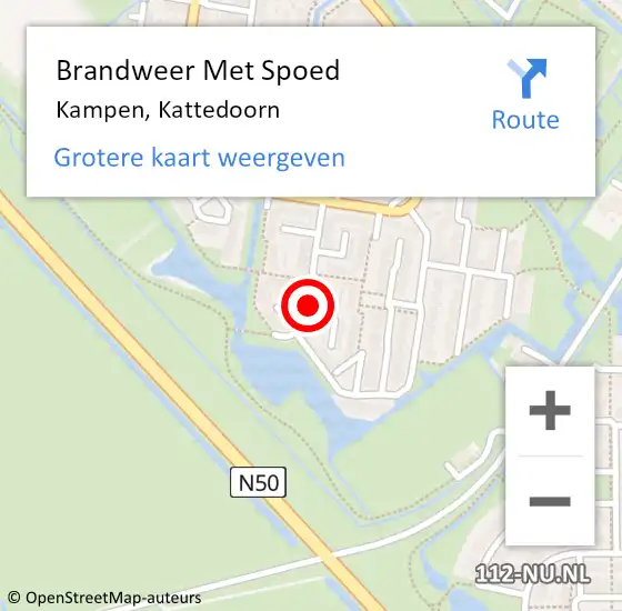 Locatie op kaart van de 112 melding: Brandweer Met Spoed Naar Kampen, Kattedoorn op 8 maart 2020 23:22