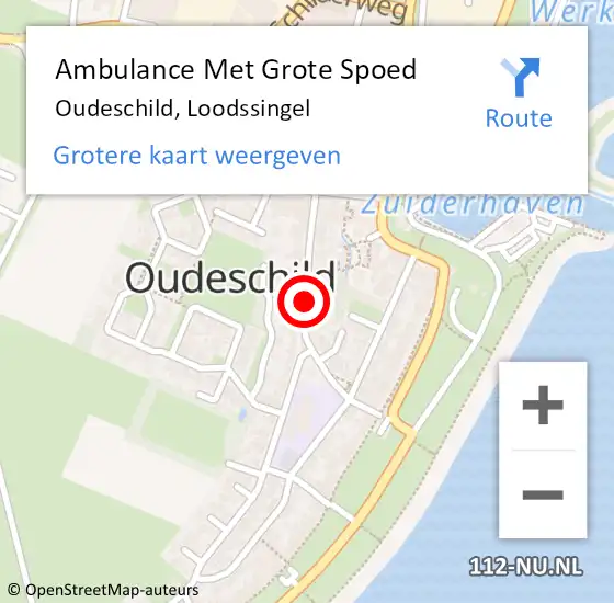 Locatie op kaart van de 112 melding: Ambulance Met Grote Spoed Naar Oudeschild, Loodssingel op 9 maart 2020 00:15