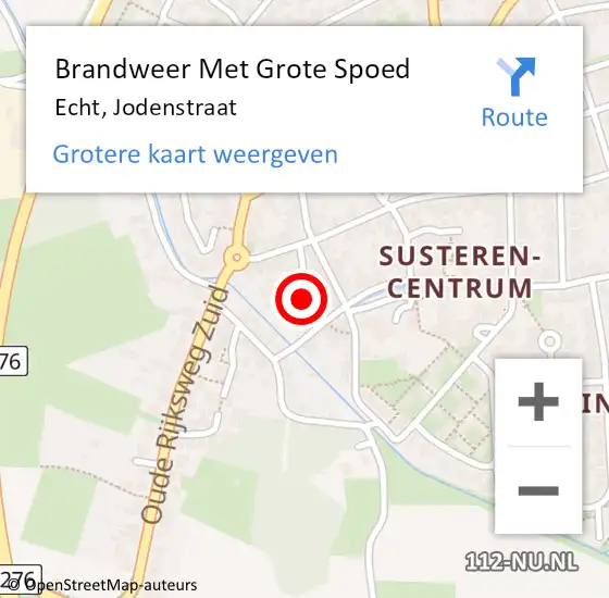 Locatie op kaart van de 112 melding: Brandweer Met Grote Spoed Naar Echt, Jodenstraat op 9 maart 2020 04:37