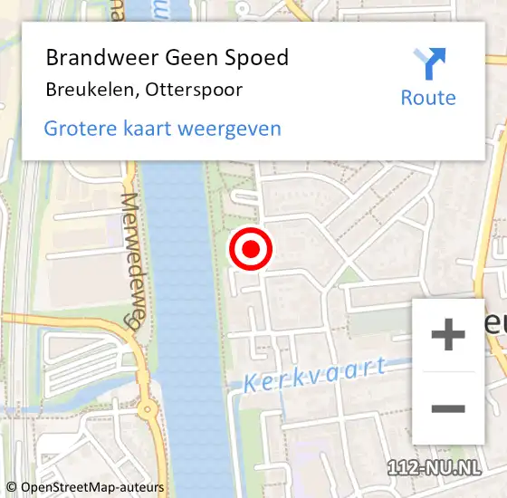 Locatie op kaart van de 112 melding: Brandweer Geen Spoed Naar Breukelen, Otterspoor op 9 maart 2020 08:15