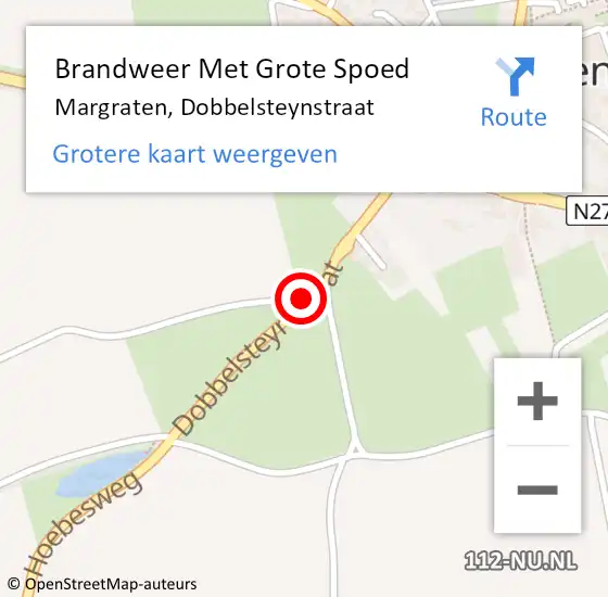 Locatie op kaart van de 112 melding: Brandweer Met Grote Spoed Naar Margraten, Dobbelsteynstraat op 9 maart 2020 08:17