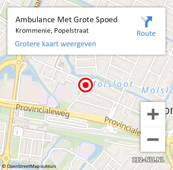 Locatie op kaart van de 112 melding: Ambulance Met Grote Spoed Naar Krommenie, Popelstraat op 9 maart 2020 08:26