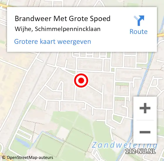 Locatie op kaart van de 112 melding: Brandweer Met Grote Spoed Naar Wijhe, Schimmelpennincklaan op 9 maart 2020 08:41