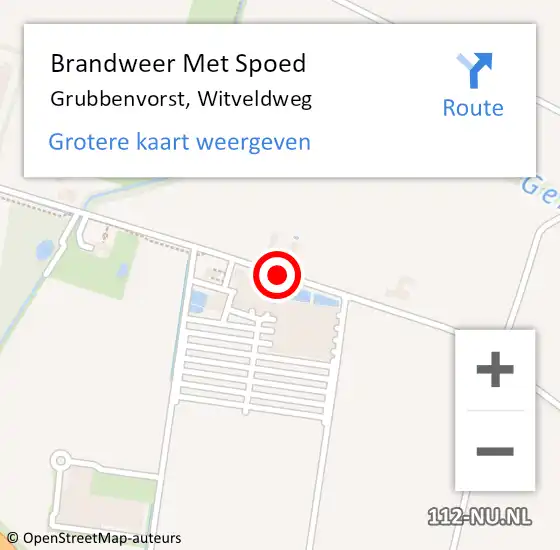 Locatie op kaart van de 112 melding: Brandweer Met Spoed Naar Grubbenvorst, Witveldweg op 9 maart 2020 09:27