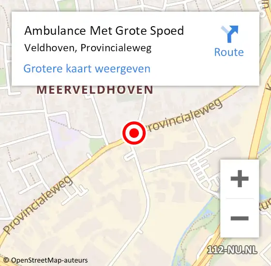 Locatie op kaart van de 112 melding: Ambulance Met Grote Spoed Naar Veldhoven, Provincialeweg op 9 maart 2020 10:02