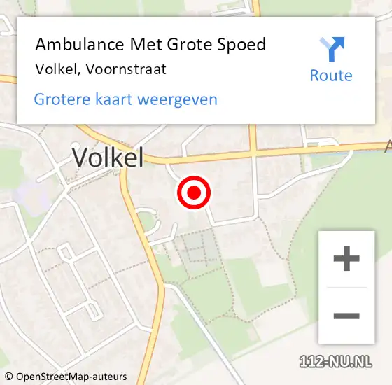 Locatie op kaart van de 112 melding: Ambulance Met Grote Spoed Naar Volkel, Voornstraat op 9 maart 2020 14:39