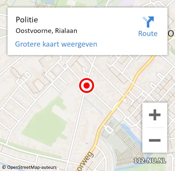 Locatie op kaart van de 112 melding: Politie Oostvoorne, Rialaan op 9 maart 2020 15:03