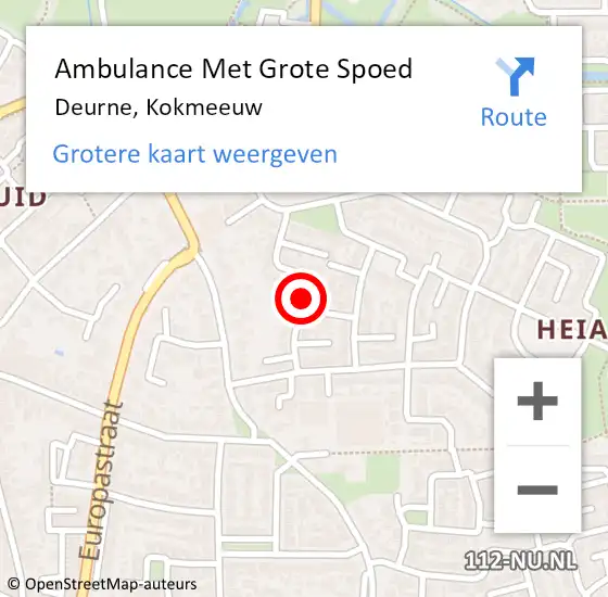 Locatie op kaart van de 112 melding: Ambulance Met Grote Spoed Naar Deurne, Kokmeeuw op 9 maart 2020 15:42