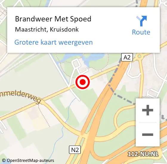 Locatie op kaart van de 112 melding: Brandweer Met Spoed Naar Maastricht, Kruisdonk op 9 maart 2020 20:44