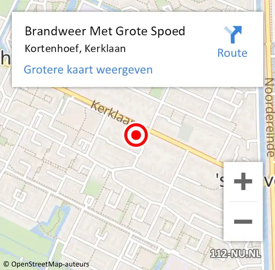 Locatie op kaart van de 112 melding: Brandweer Met Grote Spoed Naar Kortenhoef, Kerklaan op 8 september 2013 00:24