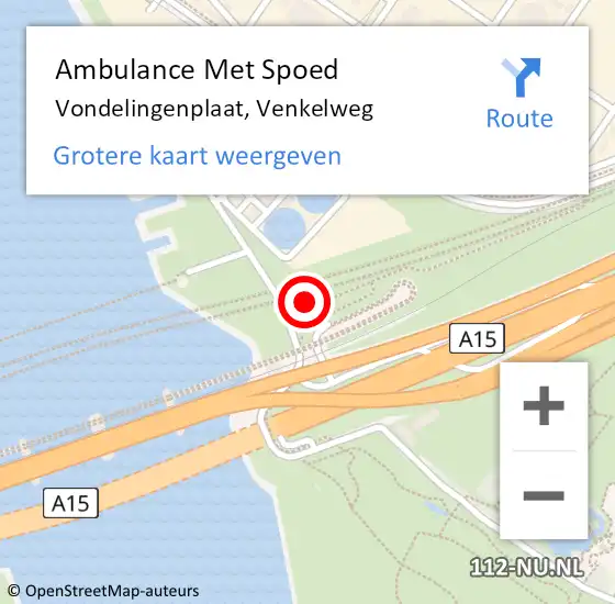 Locatie op kaart van de 112 melding: Ambulance Met Spoed Naar Vondelingenplaat, Venkelweg op 30 september 2013 14:38