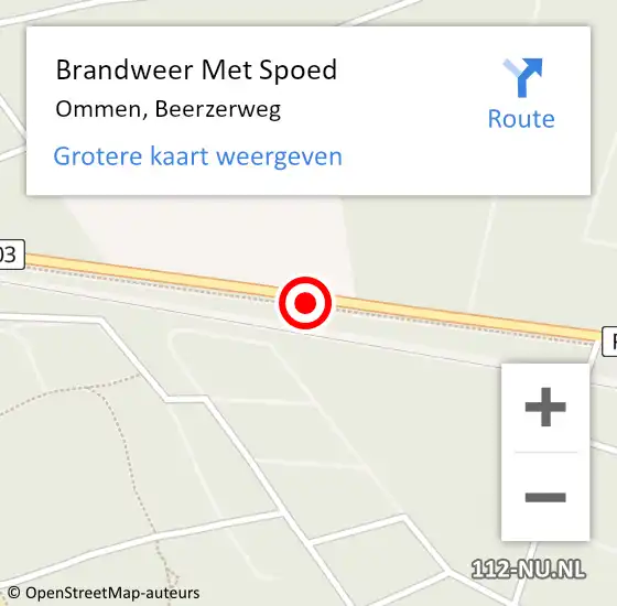 Locatie op kaart van de 112 melding: Brandweer Met Spoed Naar Ommen, Beerzerweg op 10 maart 2020 07:49