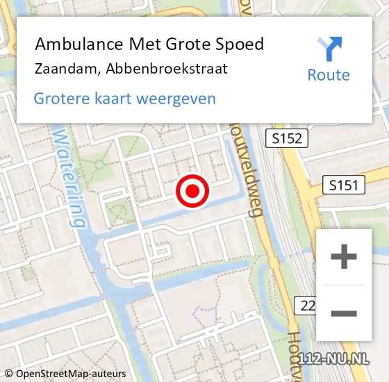 Locatie op kaart van de 112 melding: Ambulance Met Grote Spoed Naar Zaandam, Abbenbroekstraat op 10 maart 2020 07:57