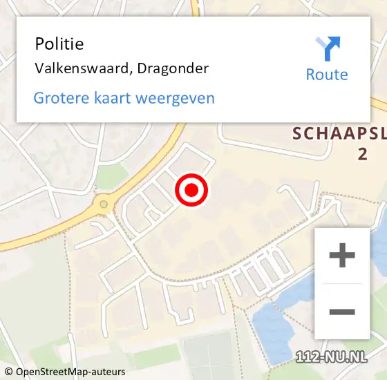 Locatie op kaart van de 112 melding: Politie Valkenswaard, Dragonder op 10 maart 2020 08:35