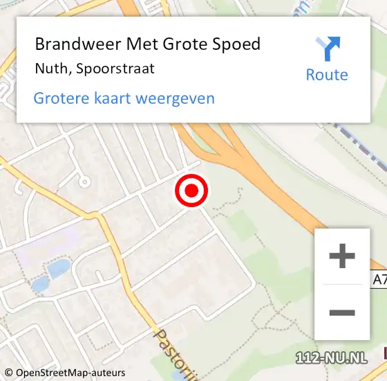 Locatie op kaart van de 112 melding: Brandweer Met Grote Spoed Naar Nuth, Spoorstraat op 10 maart 2020 09:43