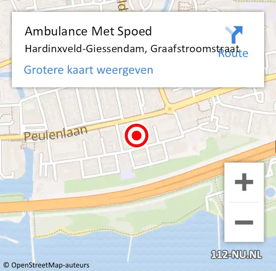 Locatie op kaart van de 112 melding: Ambulance Met Spoed Naar Hardinxveld-Giessendam, Graafstroomstraat op 10 maart 2020 11:58