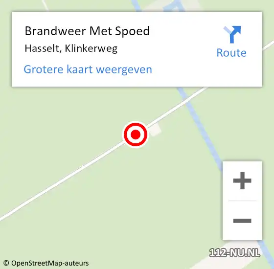 Locatie op kaart van de 112 melding: Brandweer Met Spoed Naar Hasselt, Klinkerweg op 10 maart 2020 12:28